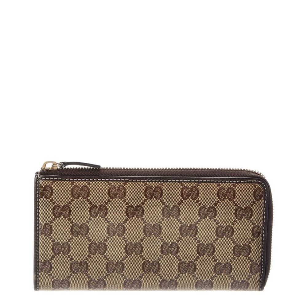 Gucci Neutral Coated Canvas & Leather Wallet (Authentic Pre-Loved)
